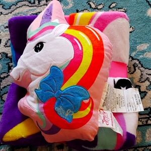 Jojo Nogginz pillow & plush throw Unicorn🦄 set
